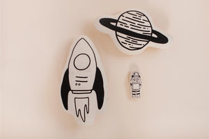 Rocket + Astronaut Pillow + planet pillow set
