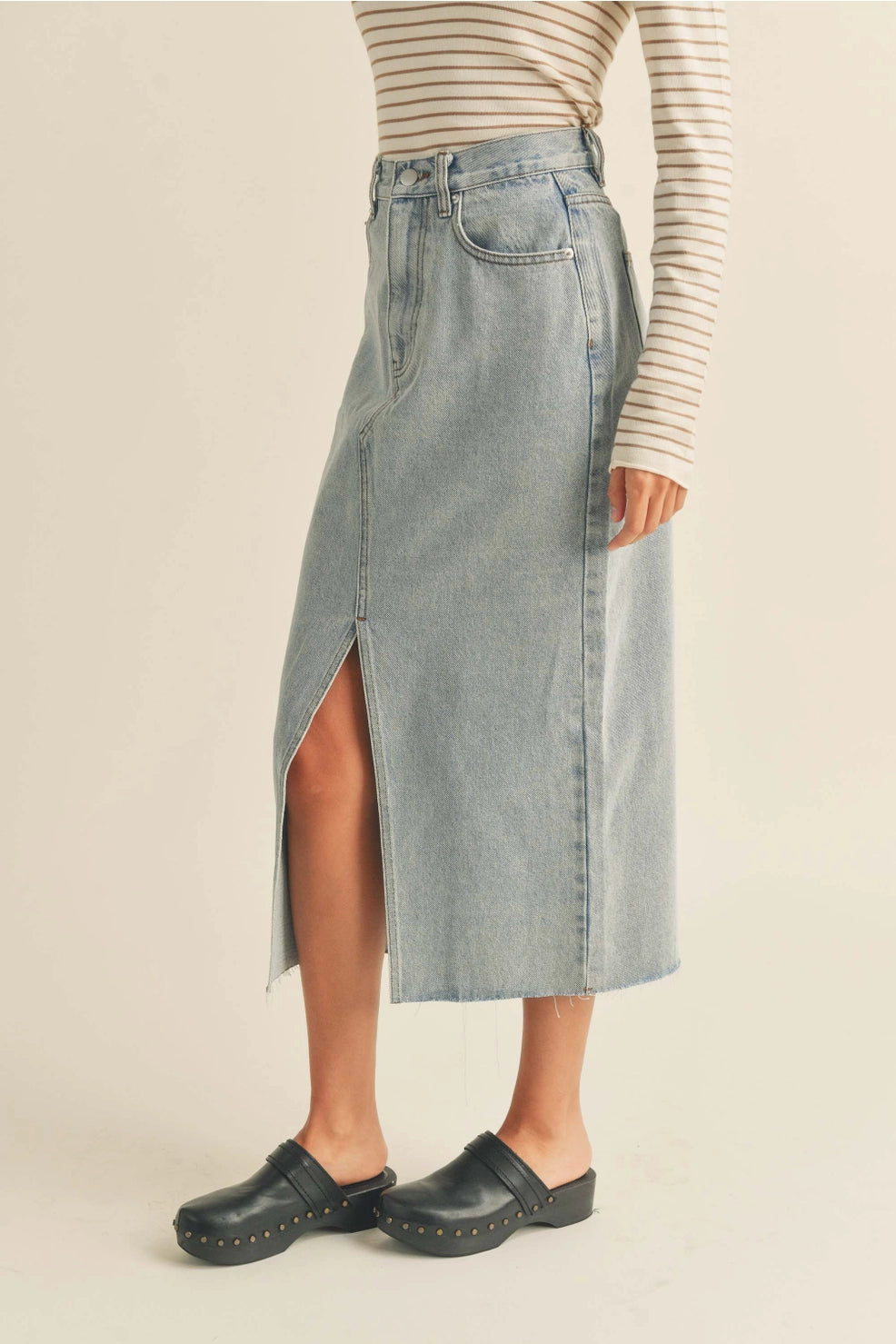 the Piper washed denim skirt