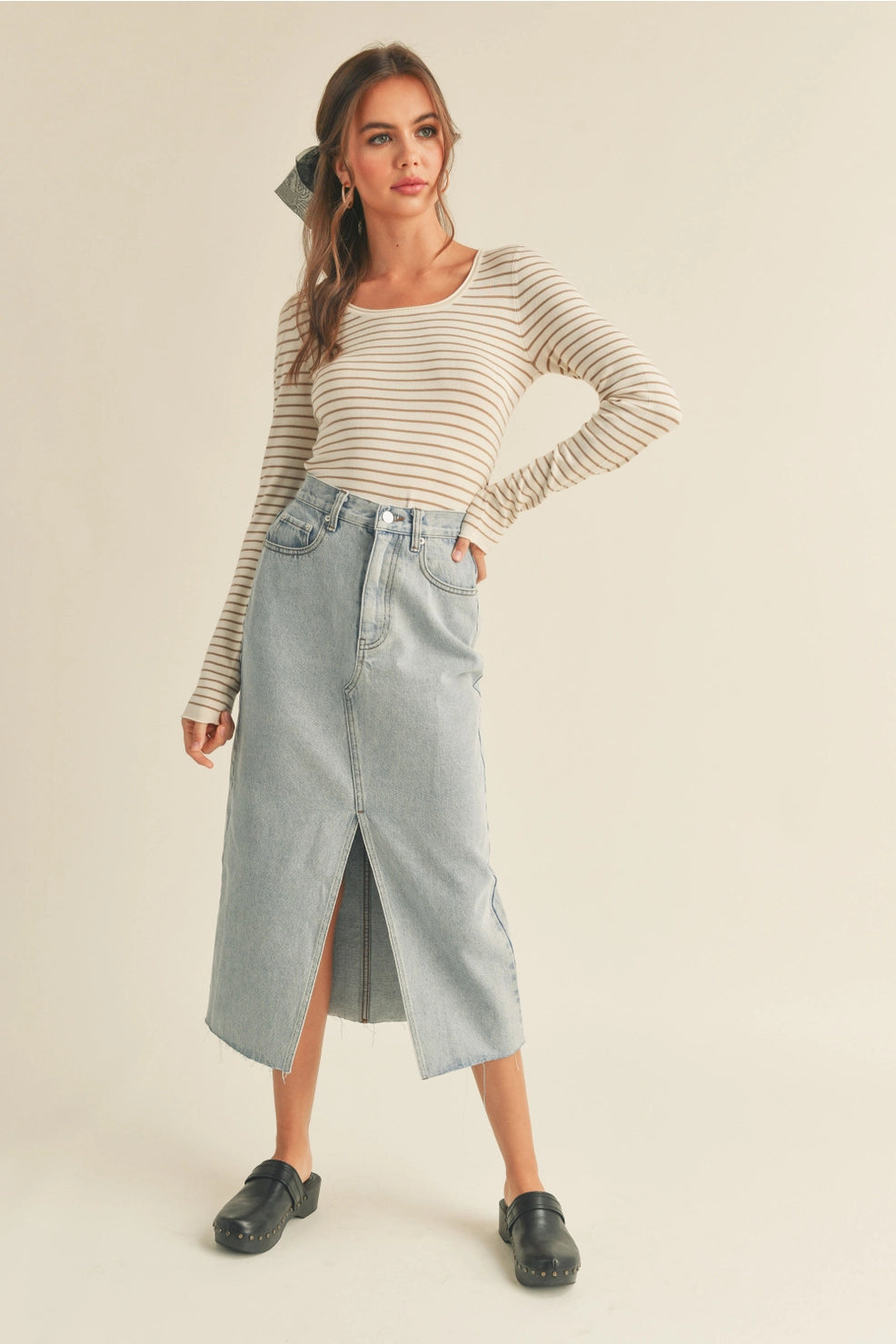 the Piper washed denim skirt