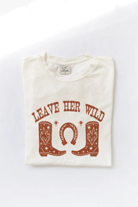 LEAVE HER WILD Mineral Washed Graphic Top