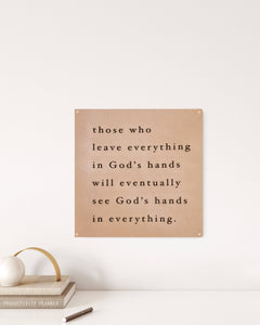 God's Hands Leather Banner | Christian Home Goods