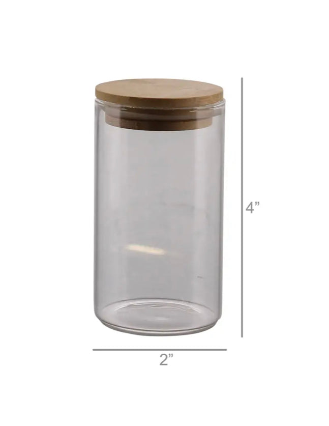 Finn Canister - Glass with Wood Lid - Small