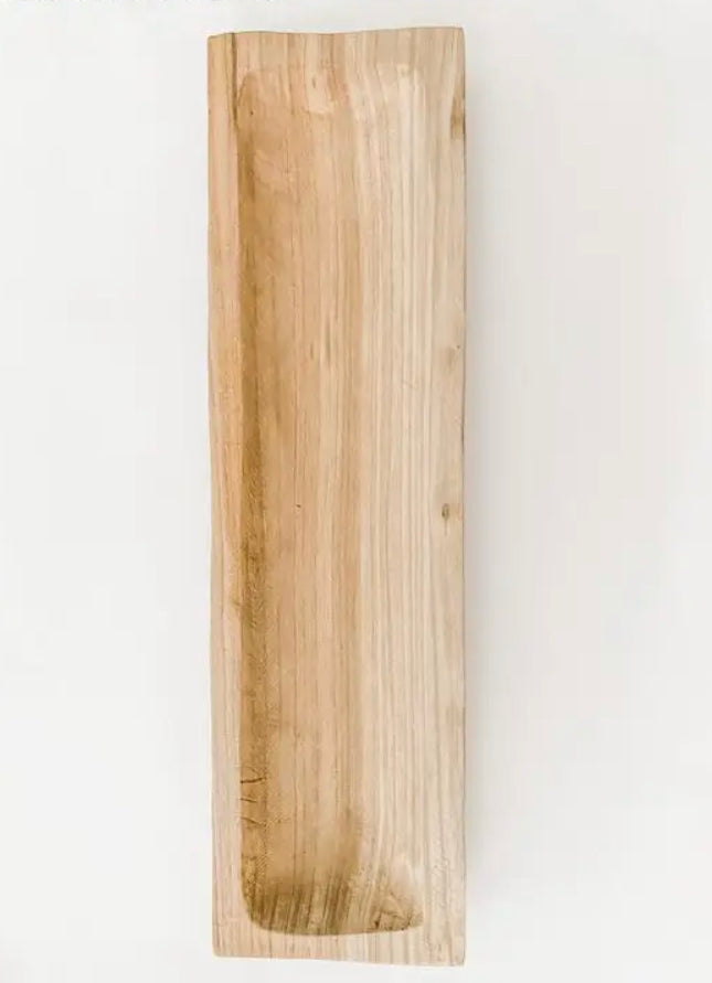 Long Natural Wood Tray