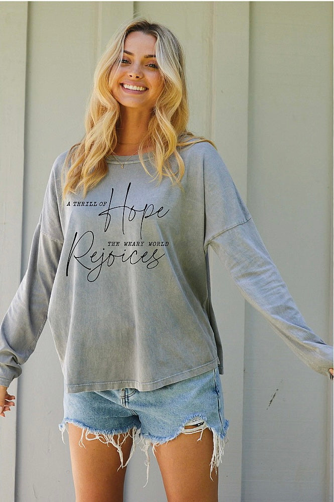 A thrill of hope mineral washed tee