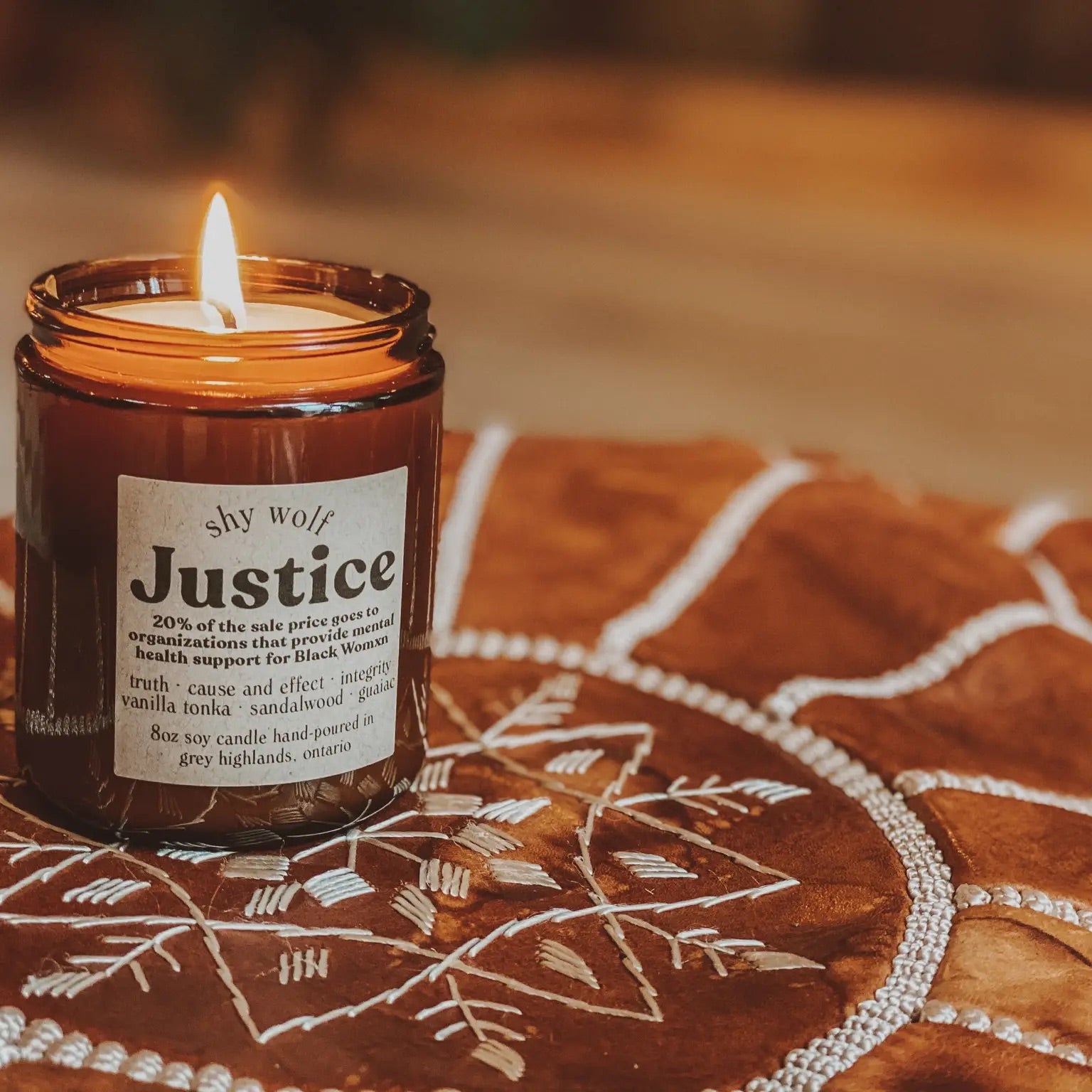 Justice Soy Candle for Charity - Vanilla, Sandalwood