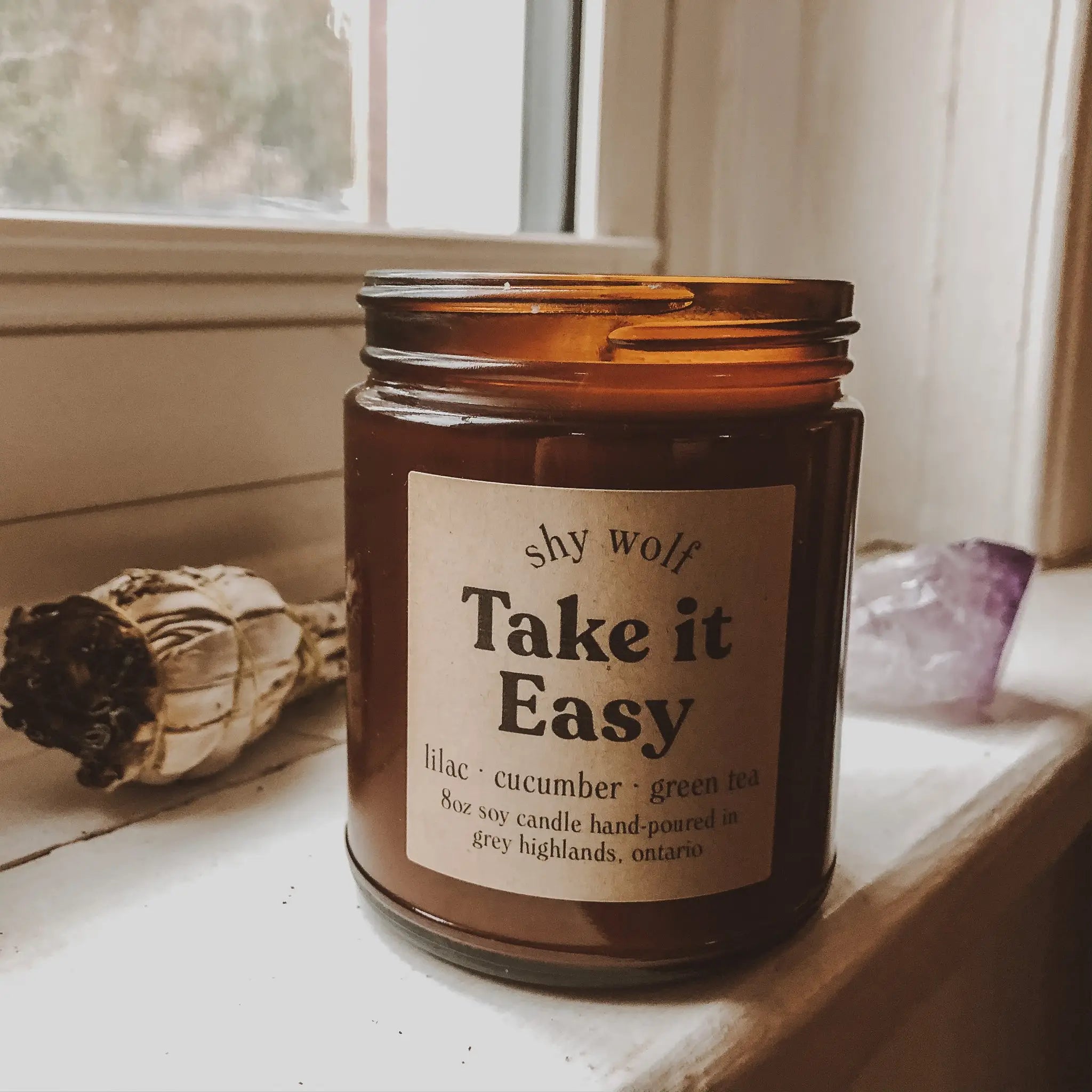 Take it Easy Soy Candle - Lilac, Cucumber, Green Tea