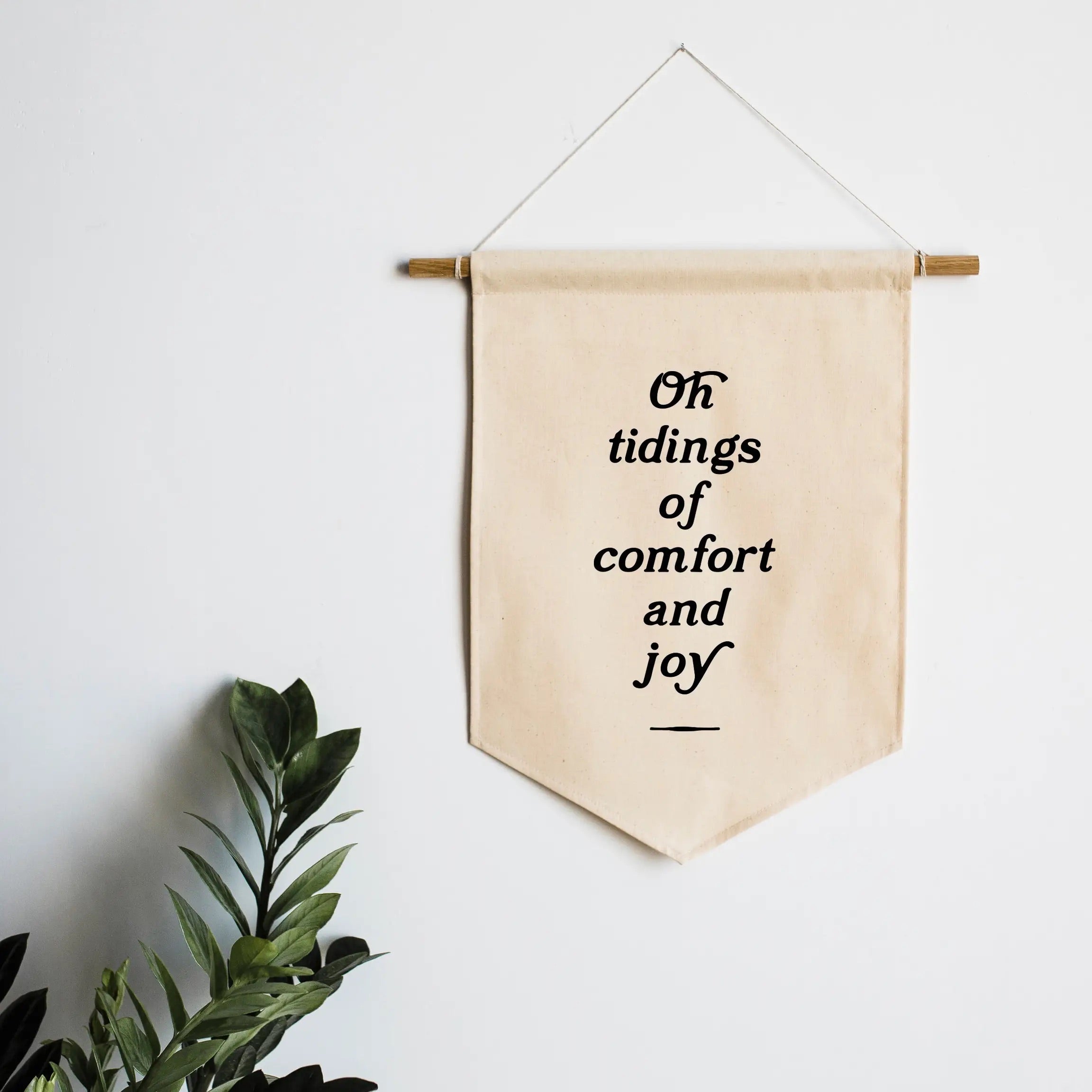 Tidings of Comfort and Joy Canvas Christmas Banner