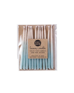 Beeswax Birthday Candles - Aqua Ombre