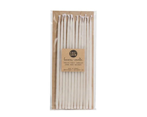 Tall Beeswax Birthday Candles - Ivory