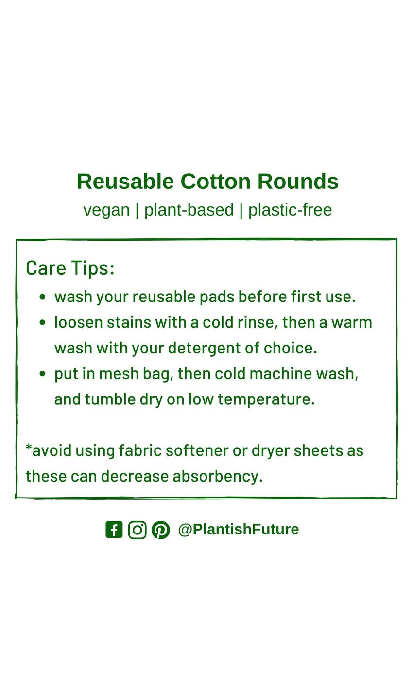 Reusable Cotton Rounds - Bamboo Charcoal