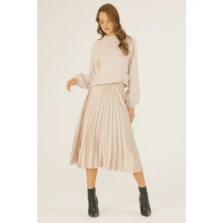 the Stella pleated midi skirt