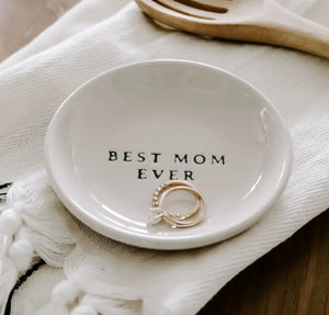 Best Mom Ever Stoneware Jewelry Dish